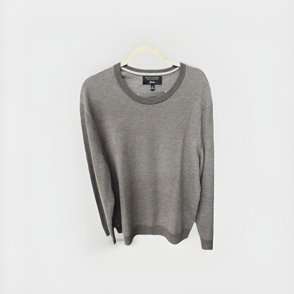 Banana Republic Men's Italian Merino Yarn by Baruffa Sweater Beige XL